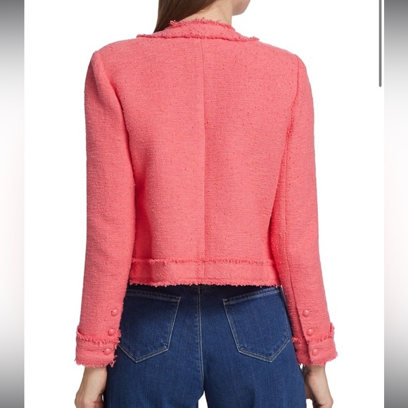 L’agence Keaton Fringed Jacket in Coral Rose - Picture 3 of 5